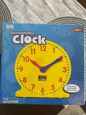 EAI Education Demonstration Clock - Yellow Face with Red Numbers